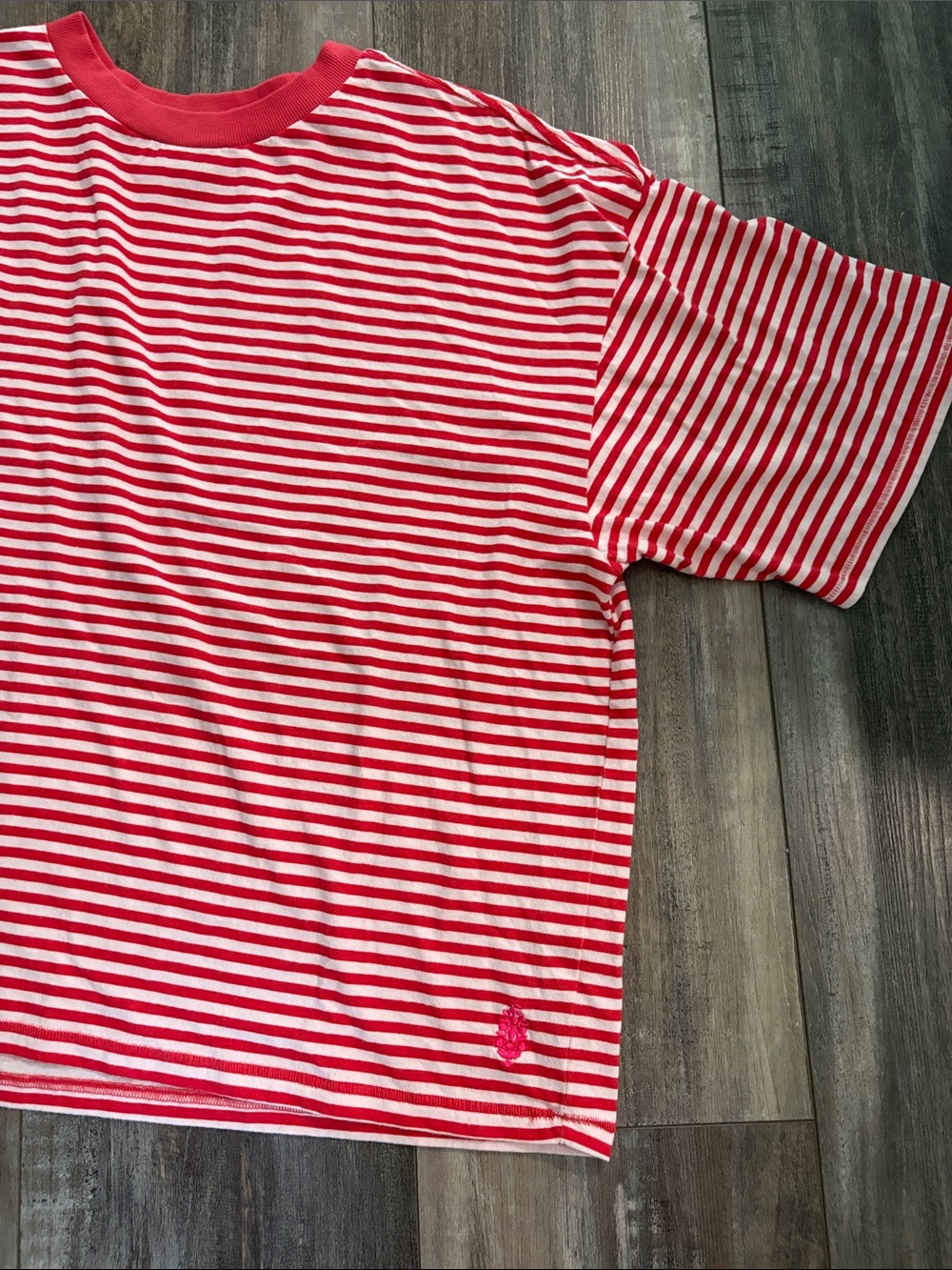 Free People Movement Red Stripe Tackle Tee Large - Picture 10 of 13